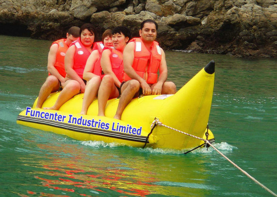 Matériaux ignifuges imprimés par jaune gonflable simple de PVC de bateau de banane de tube