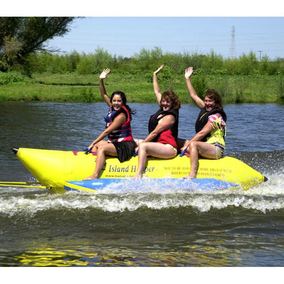 Matériaux ignifuges imprimés par jaune gonflable simple de PVC de bateau de banane de tube