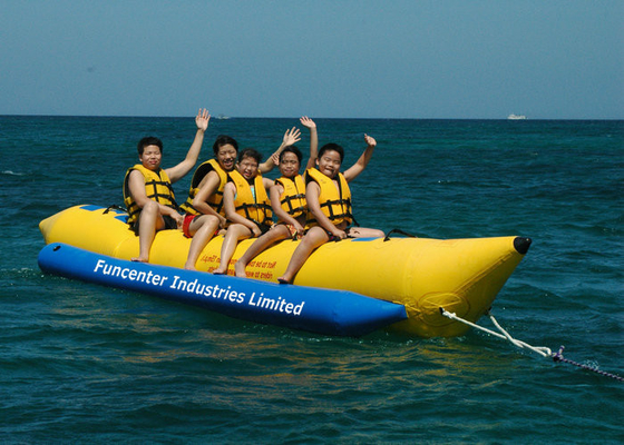 Matériaux ignifuges imprimés par jaune gonflable simple de PVC de bateau de banane de tube