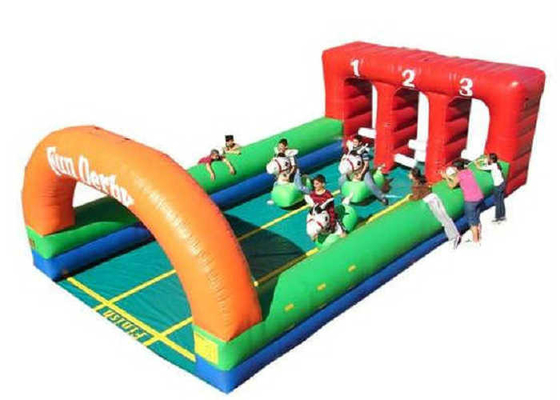 Amusement jouant la course de chevaux gonflable de sports de jouets de bâche sûre gonflable de PVC