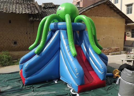 Bandes renforcées par attraction populaire gonflable géante verte de glissière de poulpe au joint
