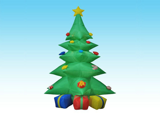 Matériaux en nylon enduits gonflables de PVC d'arbre de Noël de promotion de la publicité