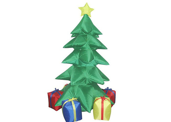 Matériaux en nylon enduits gonflables de PVC d'arbre de Noël de promotion de la publicité