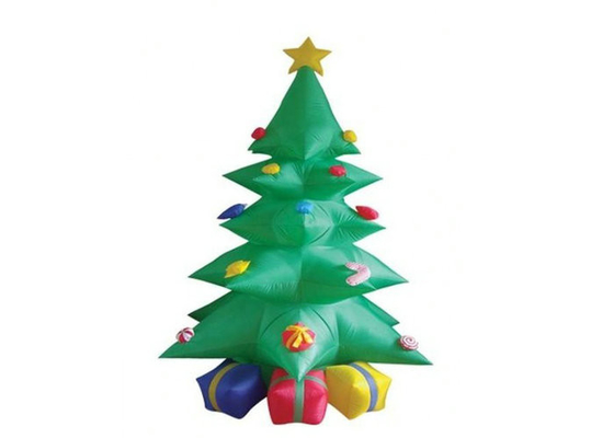 Matériaux en nylon enduits gonflables de PVC d'arbre de Noël de promotion de la publicité