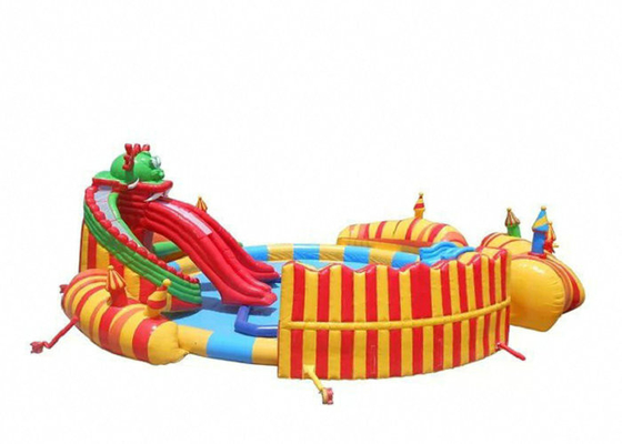 Parc aquatique gonflable de PVC de Platon avec piquer sûr d'aiguille de double de glissière de piscine