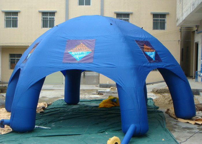 Tente gonflable d'air de couleur bleue, points renforcés par effort élevé gonflable de tente de pelouse