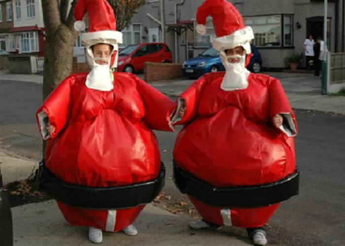 Costumes de sumo de Santa de Noël, costume de sumo d'explosion pour les enfants/le jeu Noël d'adultes